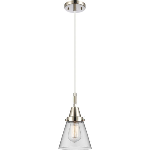 Downtown Urban Cone 1 Light 6.25 inch Polished Nickel Mini Pendant Ceiling Light in Clear