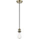 Ballston Bare Bulb 1 Light 5 inch Antique Brass Mini Pendant Ceiling Light in Incandescent, No Shade, Ballston