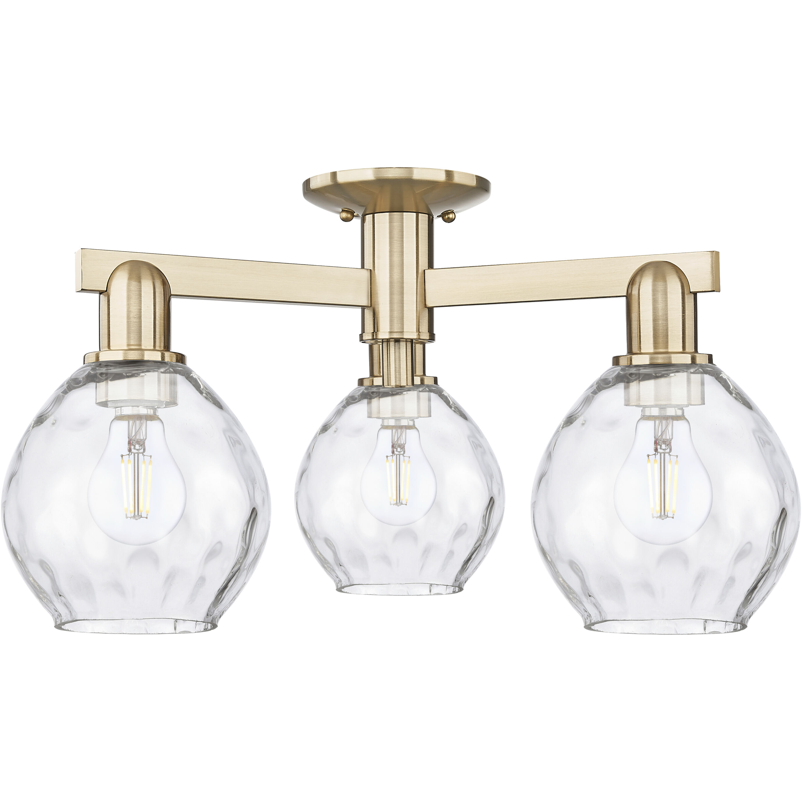 Arcadia Waverly 3 Light 24 inch Champagne Bronze Semi-Flush Mount Ceiling Light