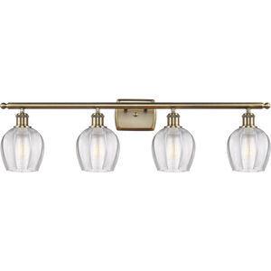 Ballston Norfolk LED 36 inch Antique Brass Bath Vanity Light Wall Light in Clear Glass