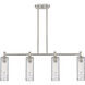 Downtown Urban Crown Point Island Light Ceiling Light in Satin Nickel, Deco Swirl