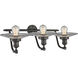 Franklin Restoration Halophane LED 28 inch Oil Rubbed Bronze Bath Vanity Light Wall Light in Clear Halophane Glass, Franklin Restoration
