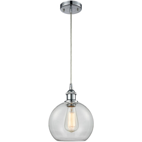 Ballston Athens LED 8 inch Polished Chrome Mini Pendant Ceiling Light in Clear Glass, Ballston