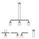 Franklin Restoration Small Bell 3 Light 38 inch Polished Nickel Island Light Ceiling Light in Clear Glass, Franklin Restoration