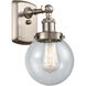 Ballston Beacon LED 6 inch Brushed Satin Nickel Sconce Wall Light in Seedy Glass, Ballston
