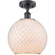 Ballston Large Farmhouse Chicken Wire 1 Light 10 inch Matte Black Semi-Flush Mount Ceiling Light, Ballston