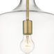 Lowell 1 Light 12 inch Brushed Brass Mini Pendant Ceiling Light in Clear Glass