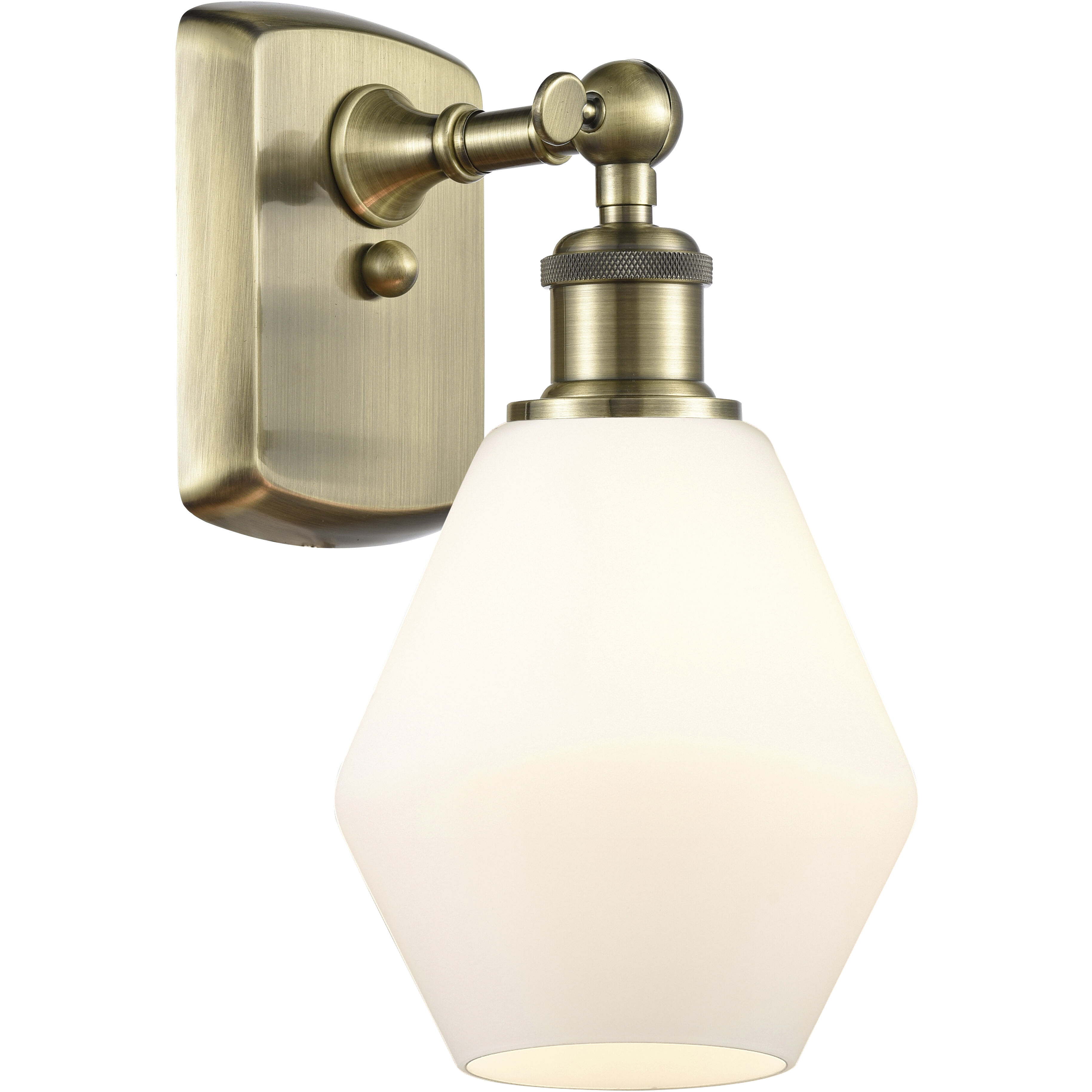 Ballston Cindyrella LED 6 inch Antique Brass Sconce Wall Light in Matte White Glass