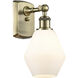 Ballston Cindyrella LED 6 inch Antique Brass Sconce Wall Light in Matte White Glass