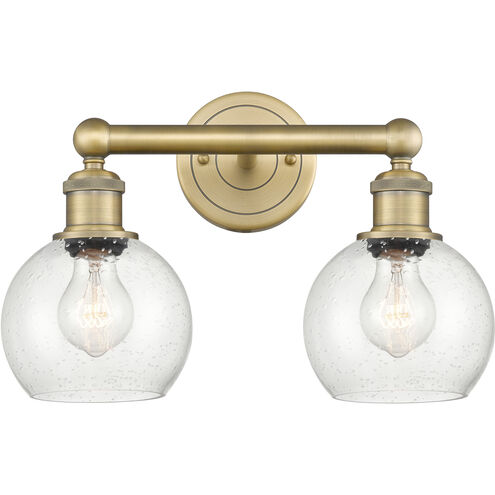 Athens 2 Light 15 inch Brushed Brass and Seedy Bath Vanity Light Wall Light