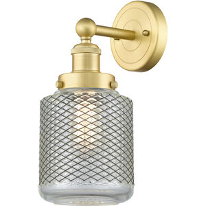 Stanton 1 Light 6 inch Satin Gold Sconce Wall Light in Clear Wire Mesh Glass