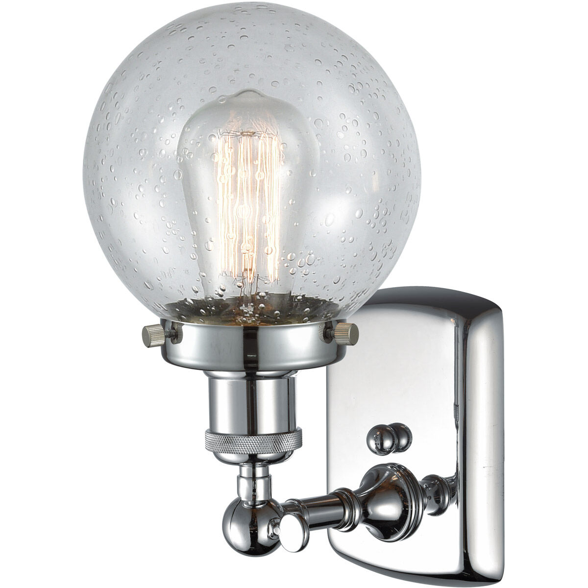 Ballston Beacon LED 6 inch Polished Chrome Sconce Wall Light in Seedy Glass, Ballston