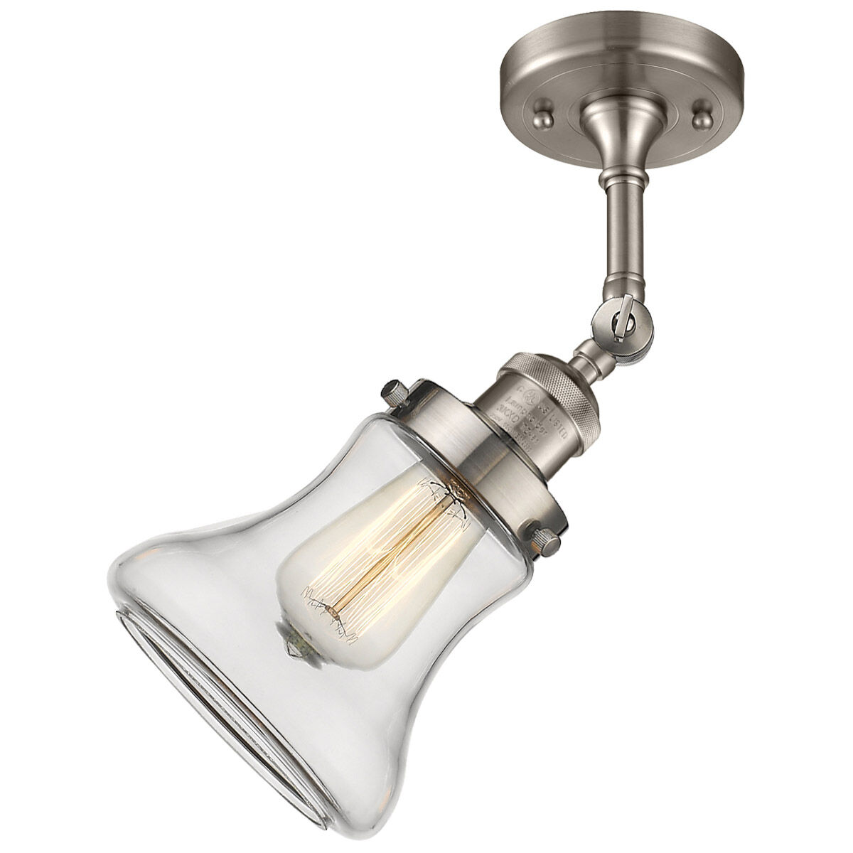 Franklin Restoration Bellmont 1 Light 7 inch Brushed Satin Nickel Sconce Wall Light in Clear Glass, Franklin Restoration