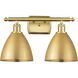 Ballston Dome 2 Light 18 inch Satin Gold Bath Vanity Light Wall Light
