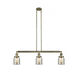 Franklin Restoration Small Bell 3 Light 38 inch Antique Brass Island Light Ceiling Light in Incandescent, Silver Plated Mercury Glass, Franklin Restoration