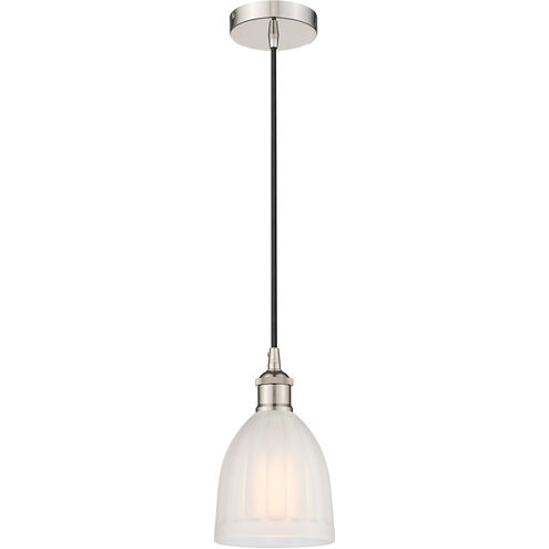 Edison Brookfield LED 6 inch Polished Nickel Mini Pendant Ceiling Light