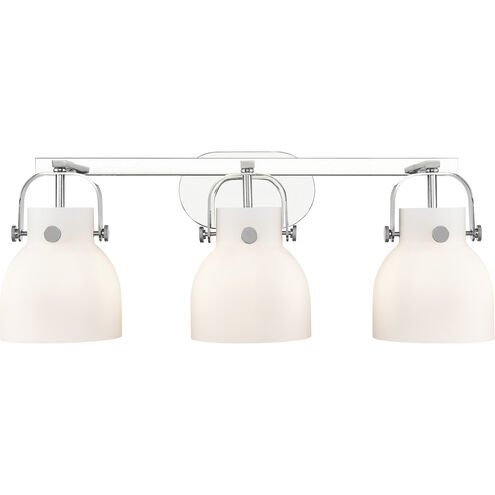 Pilaster II Bell 3 Light 26.5 inch Polished Chrome Bath Vanity Light Wall Light in Matte White Glass