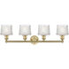 Niagra 4 Light 33.5 inch Brushed Brass Bath Vanity Light Wall Light