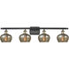 Ballston Fenton 4 Light 36 inch Black Antique Brass Bath Vanity Light Wall Light in Mercury Glass, Ballston