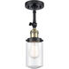 Franklin Restoration Dover LED 5 inch Black Antique Brass Sconce Wall Light in Seedy Glass, Franklin Restoration