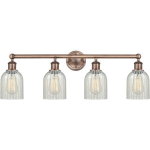 Caledonia 4 Light 32 inch Antique Copper Bath Vanity Light Wall Light in Mouchette