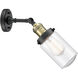 Franklin Restoration Dover LED 5 inch Black Antique Brass Sconce Wall Light in Seedy Glass, Franklin Restoration