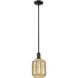 Downtown Urban Preston 1 Light 6.75 inch Matte Black Mini Pendant Ceiling Light in Mercury