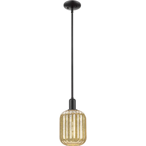 Downtown Urban Preston 1 Light 6.75 inch Matte Black Mini Pendant Ceiling Light in Mercury
