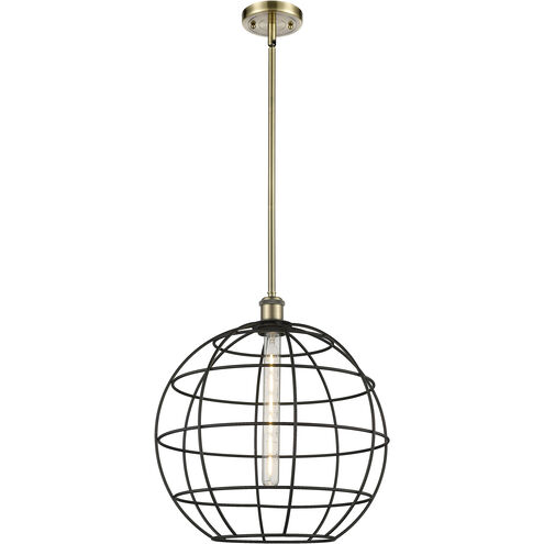 Lake Placid 1 Light 16 inch Antique Brass and Matte Black Pendant Ceiling Light