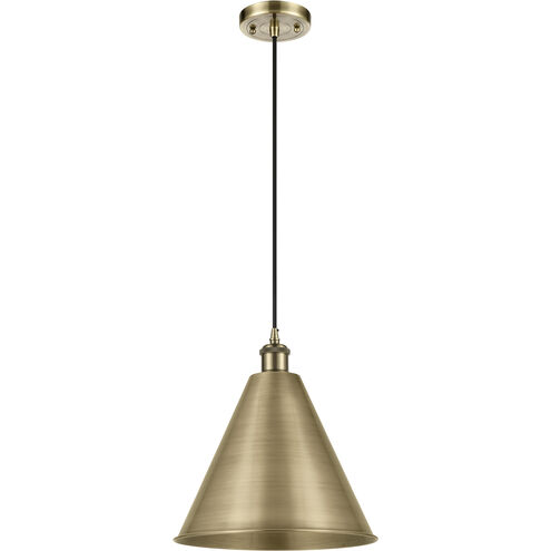 Ballston Cone 1 Light 16 inch Antique Brass Mini Pendant Ceiling Light