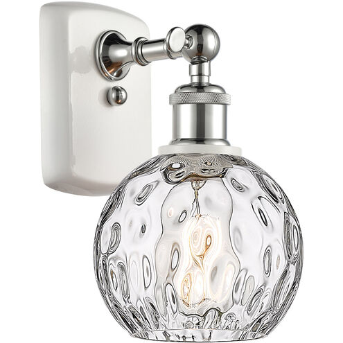 Ballston Athens Water Glass LED 6 inch White and Polished Chrome Sconce Wall Light