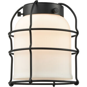 Small Bell Cage Matte White Cased Glass