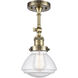 Franklin Restoration Olean LED 7 inch Antique Brass Sconce Wall Light in Seedy Glass, Franklin Restoration