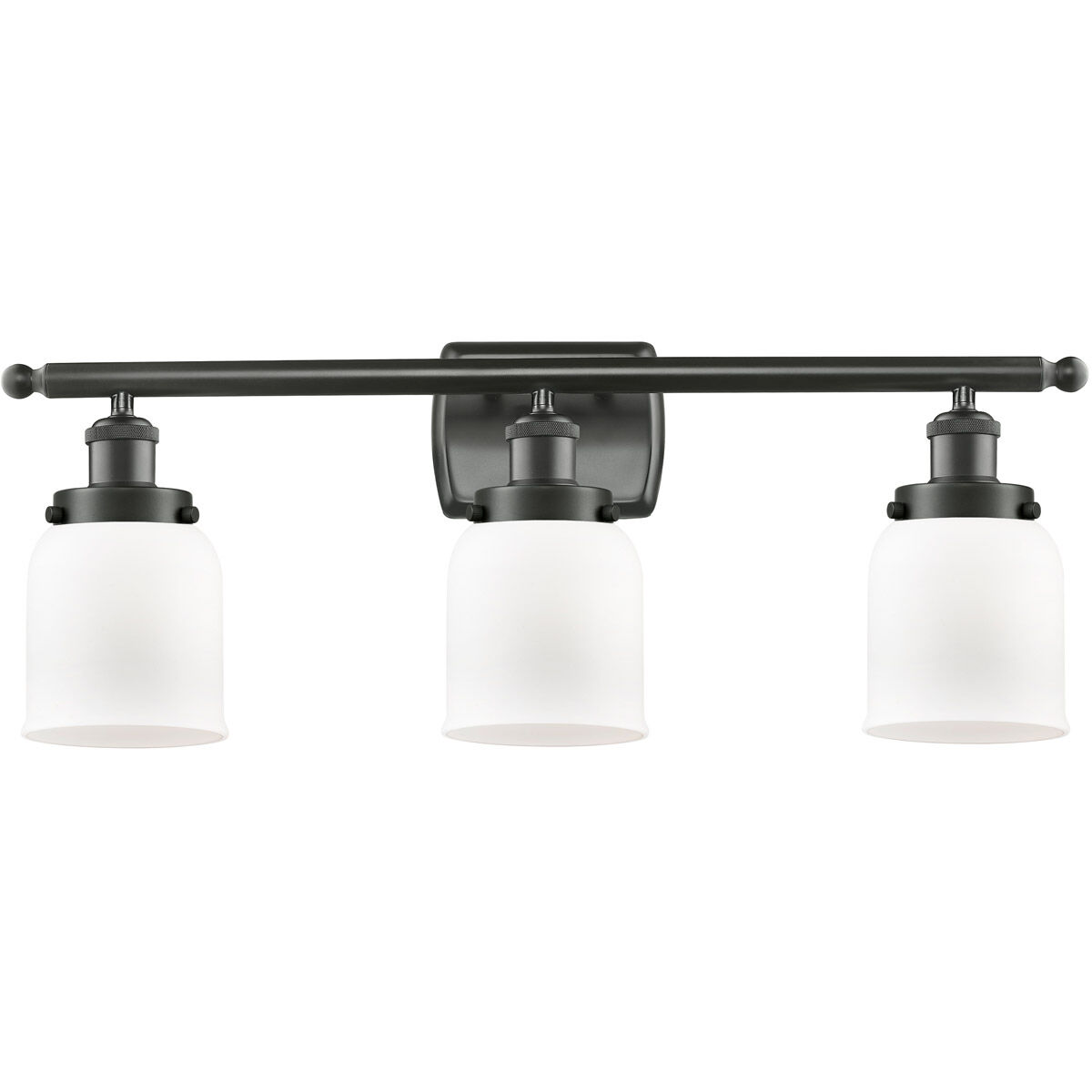 Ballston Small Bell LED 26 inch Oil Rubbed Bronze Bath Vanity Light Wall Light in Matte White Glass, Ballston