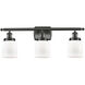 Ballston Small Bell LED 26 inch Oil Rubbed Bronze Bath Vanity Light Wall Light in Matte White Glass, Ballston