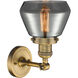 Franklin Restoration Fulton LED 7 inch Brushed Brass Semi-Flush Mount Ceiling Light in Plated Smoke Glass, Franklin Restoration