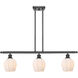 Ballston Norfolk 3 Light 36 inch Oil Rubbed Bronze Island Light Ceiling Light in Matte White Glass