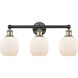 Belfast 3 Light 24 inch Black Antique Brass Bath Vanity Light Wall Light in Matte White