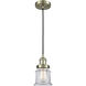 Franklin Restoration Canton 1 Light 6 inch Antique Brass Mini Pendant Ceiling Light in Incandescent, Clear, Franklin Restoration