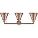 Franklin Restoration Appalachian 3 Light 32 inch Antique Copper Bath Vanity Light Wall Light, Franklin Restoration