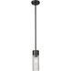 Empire 1 Light 3.13 inch Matte Black Pendant Ceiling Light in Clear Glass