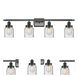 Ballston Small Bell LED 36 inch Matte Black Bath Vanity Light Wall Light in Seedy Glass, Ballston