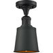 Franklin Restoration Addison LED 5 inch Matte Black Semi-Flush Mount Ceiling Light, Franklin Restoration