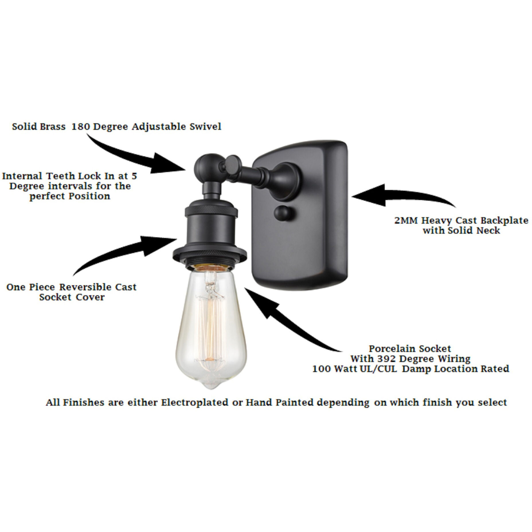 Ballston Farmhouse Rope Armed Sconce Wall Light in Matte Black, Bulb Not Included, White Glass with White Rope, Ballston