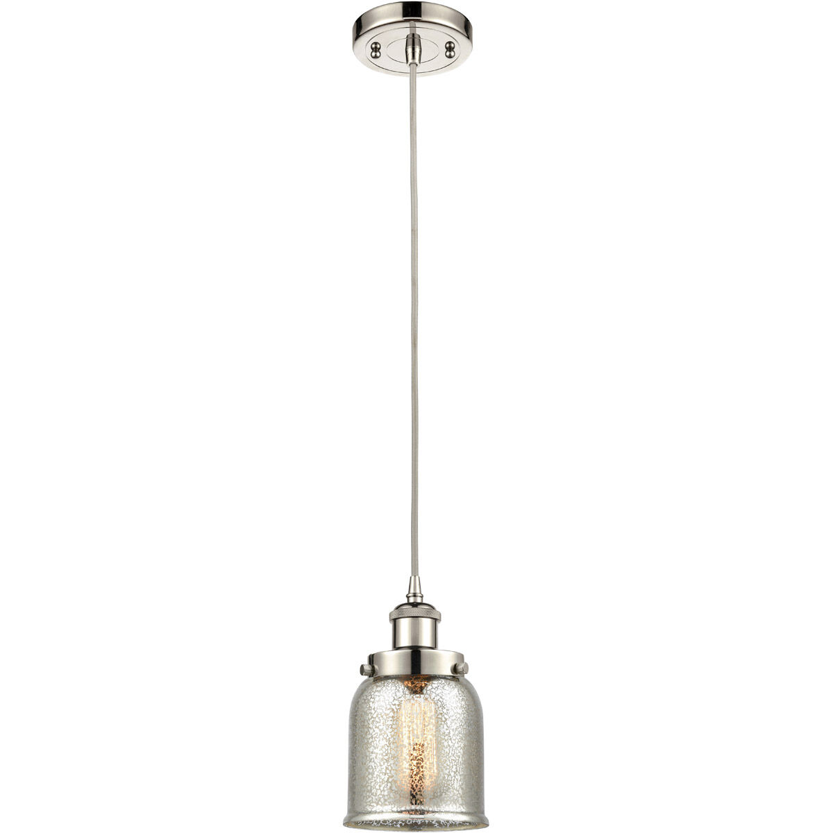 Ballston Bell LED 5 inch Polished Nickel Mini Pendant Ceiling Light, Small Bell