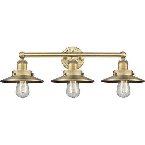 Edison 3 Light 26 inch Brushed Brass Bath Vanity Light Wall Light