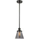 Ballston Small Cone 1 Light 6 inch Oil Rubbed Bronze Pendant Ceiling Light in Plated Smoke Glass, Ballston