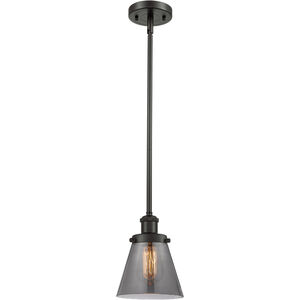 Ballston Small Cone 1 Light 6 inch Oil Rubbed Bronze Pendant Ceiling Light in Plated Smoke Glass, Ballston