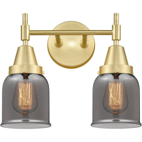 Caden LED 14 inch Satin Brass Bath Vanity Light Wall Light in Plated Smoke Glass