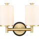 Marlowe LED 13.63 inch Black Satin Brass Bath Vanity Light Wall Light